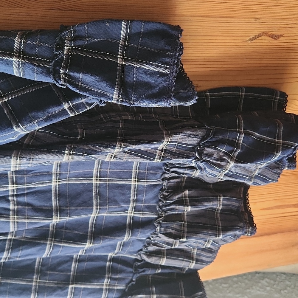 Sweet Navy Plaid Smocked Top - Picture 3 of 4
